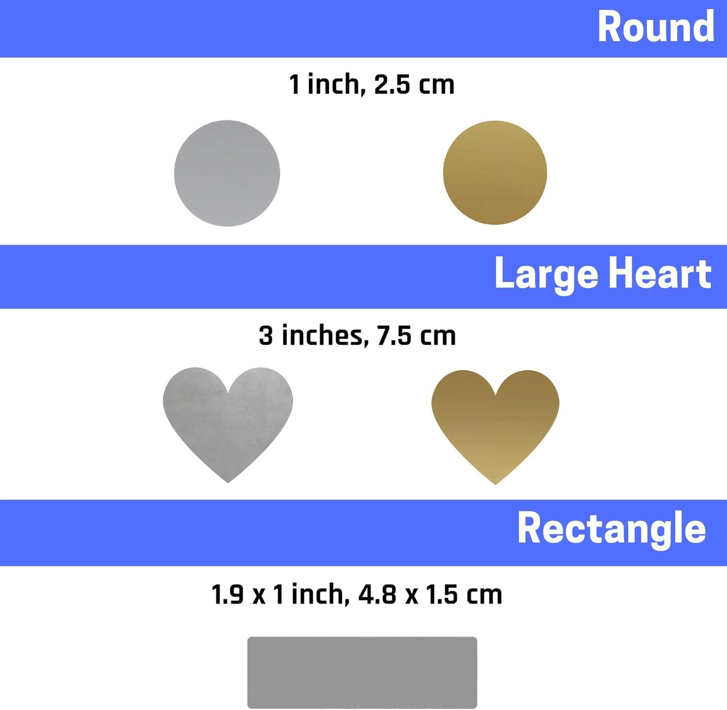 Pack of 50, Heart Scratch Off Sticker - 8 x 7cm, Gold, 50 Stuks - Image 3