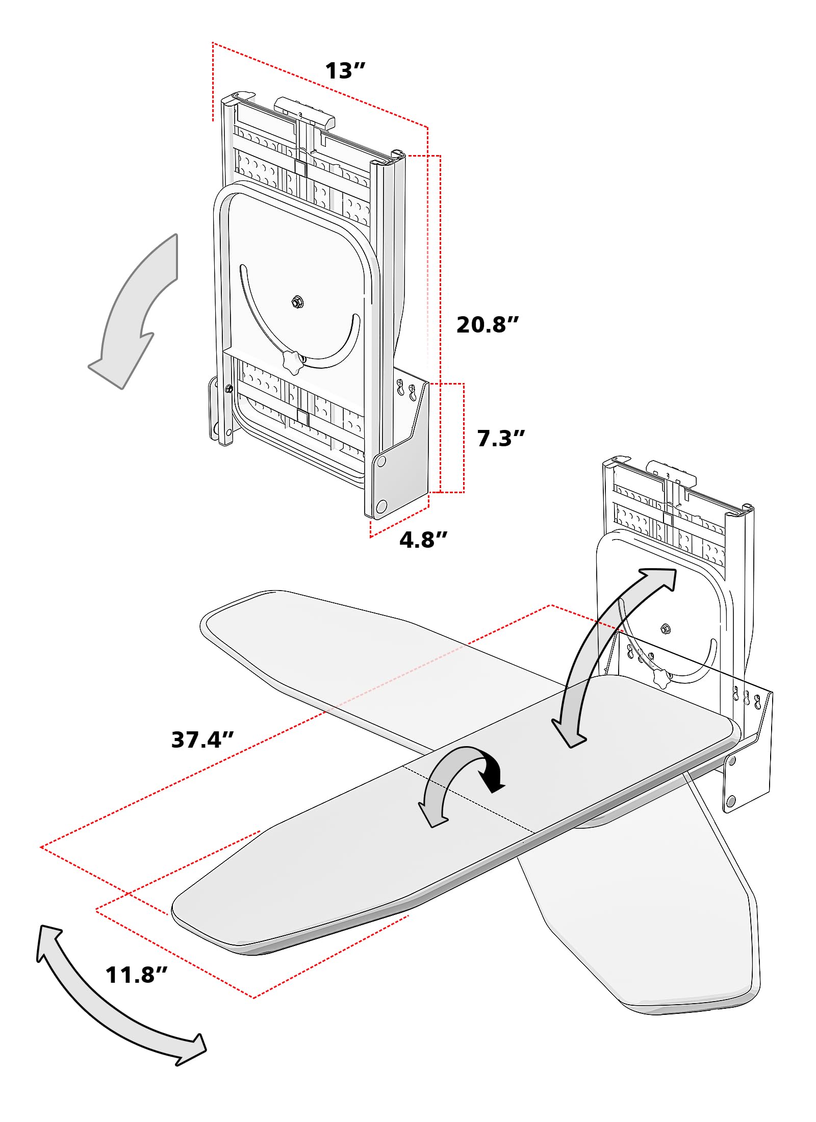 Nisorpa Wall Mounted Ironing Board 37.4