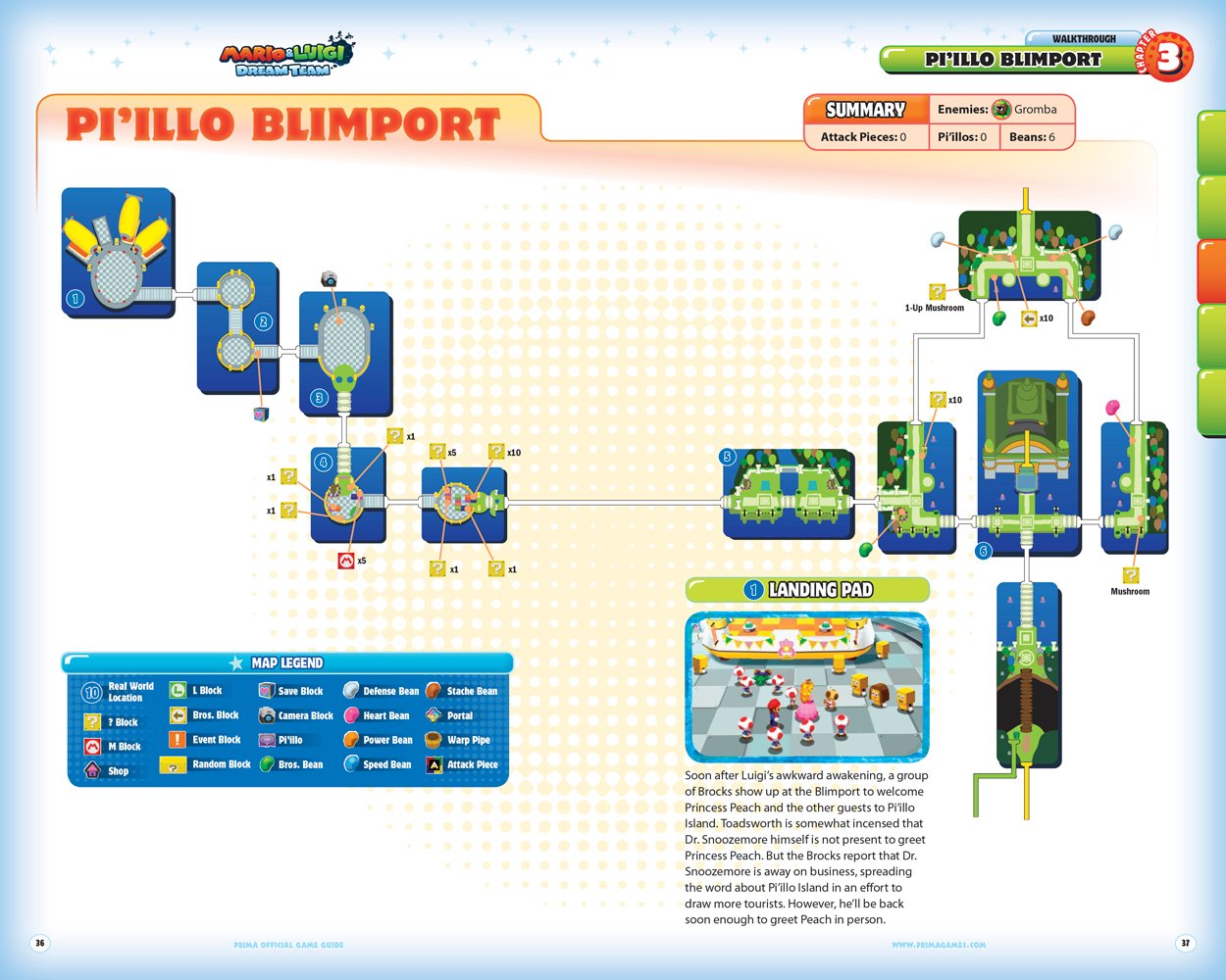 Mario and luigi dream team map