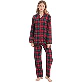 kolipajam Women's 100% Cotton Flannel Pajama Set Yarn Dyed Cozy Long Sleeve Winter PJs for Women