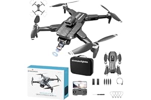 DYNGSHOO 4k Drone (Equipped with dual cameras), Foldable Drone, small-scale Drone With Height Setting Function, Six-pass Gyroscope, Gesture Photo, Video Recording, Headless Mode, Emergency Stop, Trajectory Flight, Gravity Sensing, and Auto-photography for Adults and Children. 40 minutes flight time