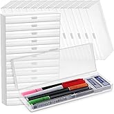AojSup 24 Pack Plastic Pencil Box,Clear Slim Pencils Boxs, Pencil Case Bulk Plastic Pen Storage with Hinged Lid for Pens Crayons Office Supplies Organization 7. 2 x 2. 4 x 1in(Clear)