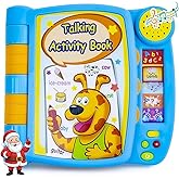 Talking Activity Book for 2 Years Old & Up - Sound Book with 5 Learning Activities Including Letters, Numbers, Quiz Game & Memory Match - Interactive Books for Babies with Fun Sound and Melodies