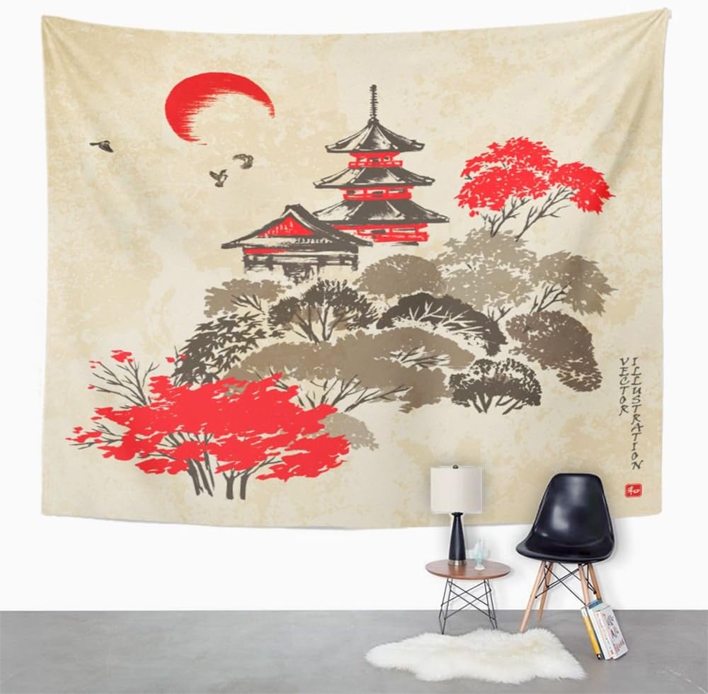 Japan Traditional Painting Tapestry Wall Hanging 60X40 in Japan Traditional Painting Tapestry Wall Hanging 60X40 in