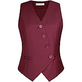 Belle Poque Waistcoat Vest for Women Suit Vest Tops Asymmetrical Hem Tuxedo Vest Sleeveless Blazers Jackets