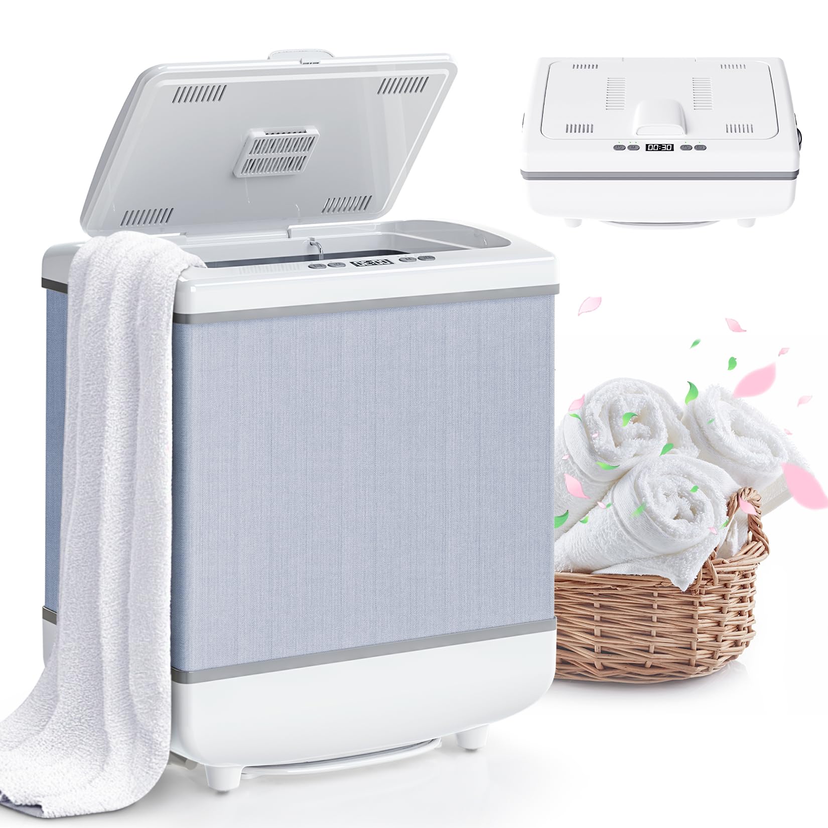 Photo 1 of PRJF Towel Warmer, Heated Foldable Towel Warmer Bucket for Bathroom,35L Large Capacity Towel Warmers for Bedroom, Auto Shut Off, Fits Up to Two Oversized Towels, Bathrobes, Blankets, Pajamas Gifts