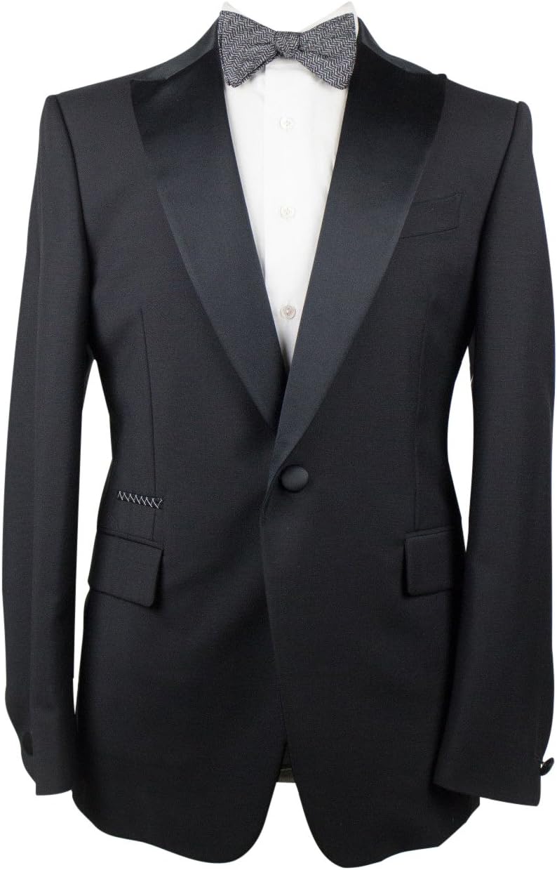 Berluti Black Wool Blend 1 Button Tuxedo Sport Coat Size 50/40