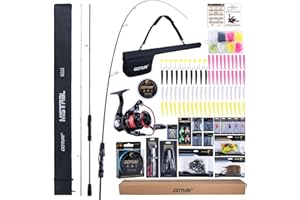 Goture Trout Fishing Rod and Reel Spinning Combo, 100% Carbon Fiber Ultralight Fishing Pole with 81pcs Lures 31lb Braided Lin