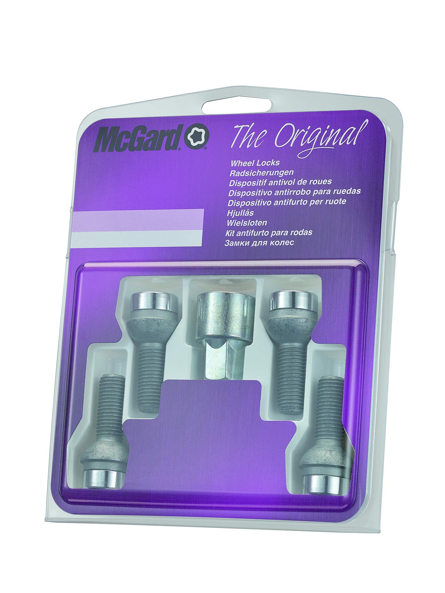 McGard Anti Theft SU (Standard): _____M14 x 1.50, spherical base, R14, Length 56.0 mm, total length of the bolt 46.2 mm, opening of the Wrench 17 mm, key 25.8 mm