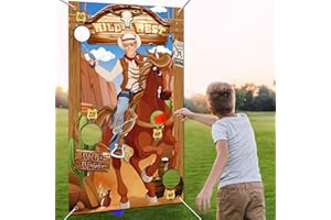 iPartycool Cowboy Game, Western Party Games, Cowboy Bean Bags Toss Across Game, Horse Outdoor Games for Family, Cowboys Theme Party Decorations, Cowboys Gifts for Men Kids