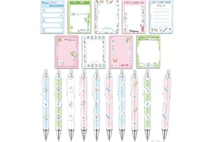 Wxiben Mahjong Sticky Notes with Pens Gifts 18 Pcs Chinese Mah Jong Ballpoint Pens Notepads Set Funny Jong Lovers Gifts for W