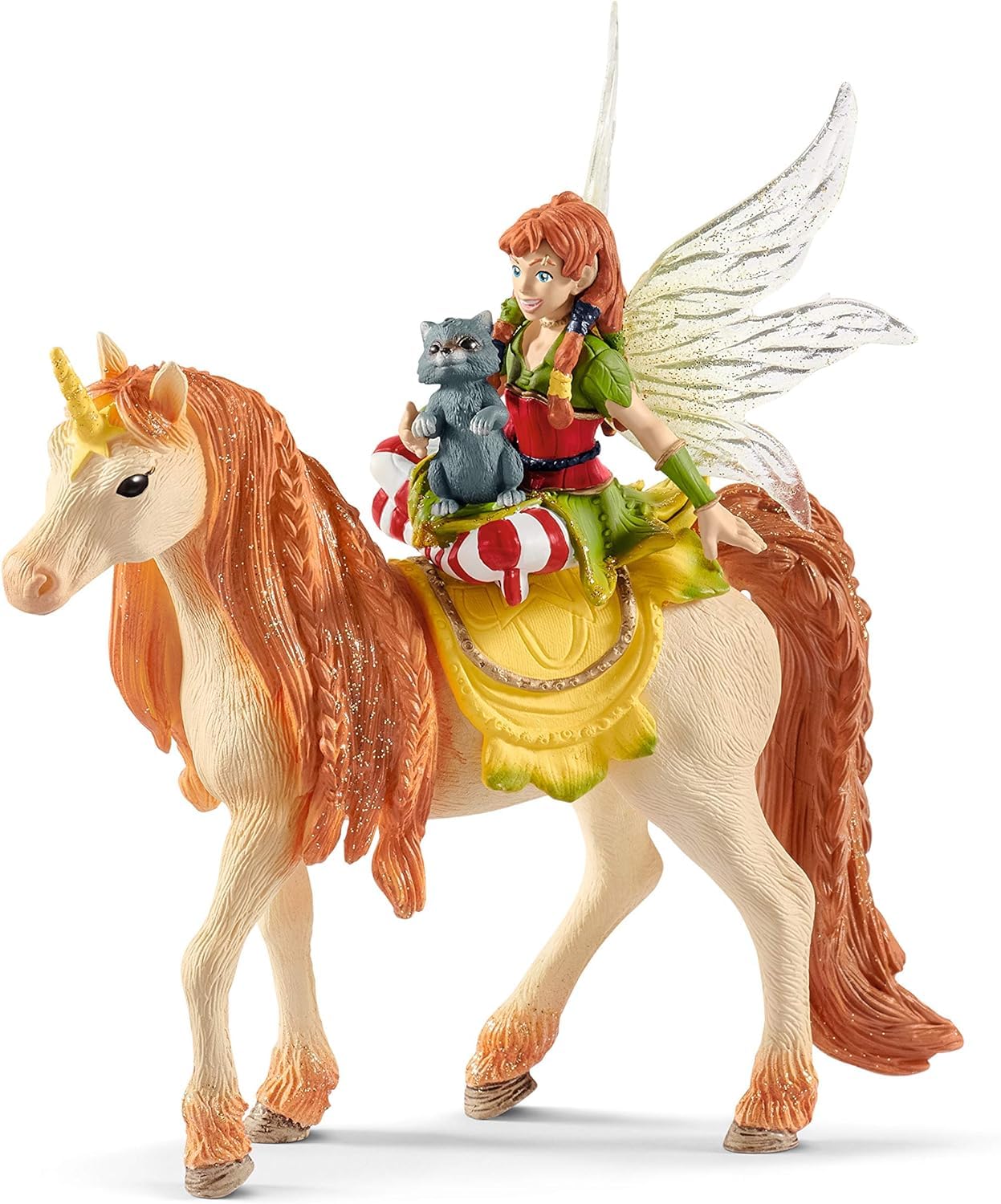 SCHLEICH 70567 bayala Fairy Marween Doll with Glitter Unicorn Figurine 3pc. Playset - Featuring Magical Marween Figure for Fun and Imaginative Gifts for Girls and Boys Age 5-12