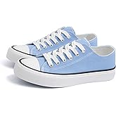ANTLULU Womens Canvas Shoes Low Top and Lace up Fashion Casual Sneakers Black and White Classic