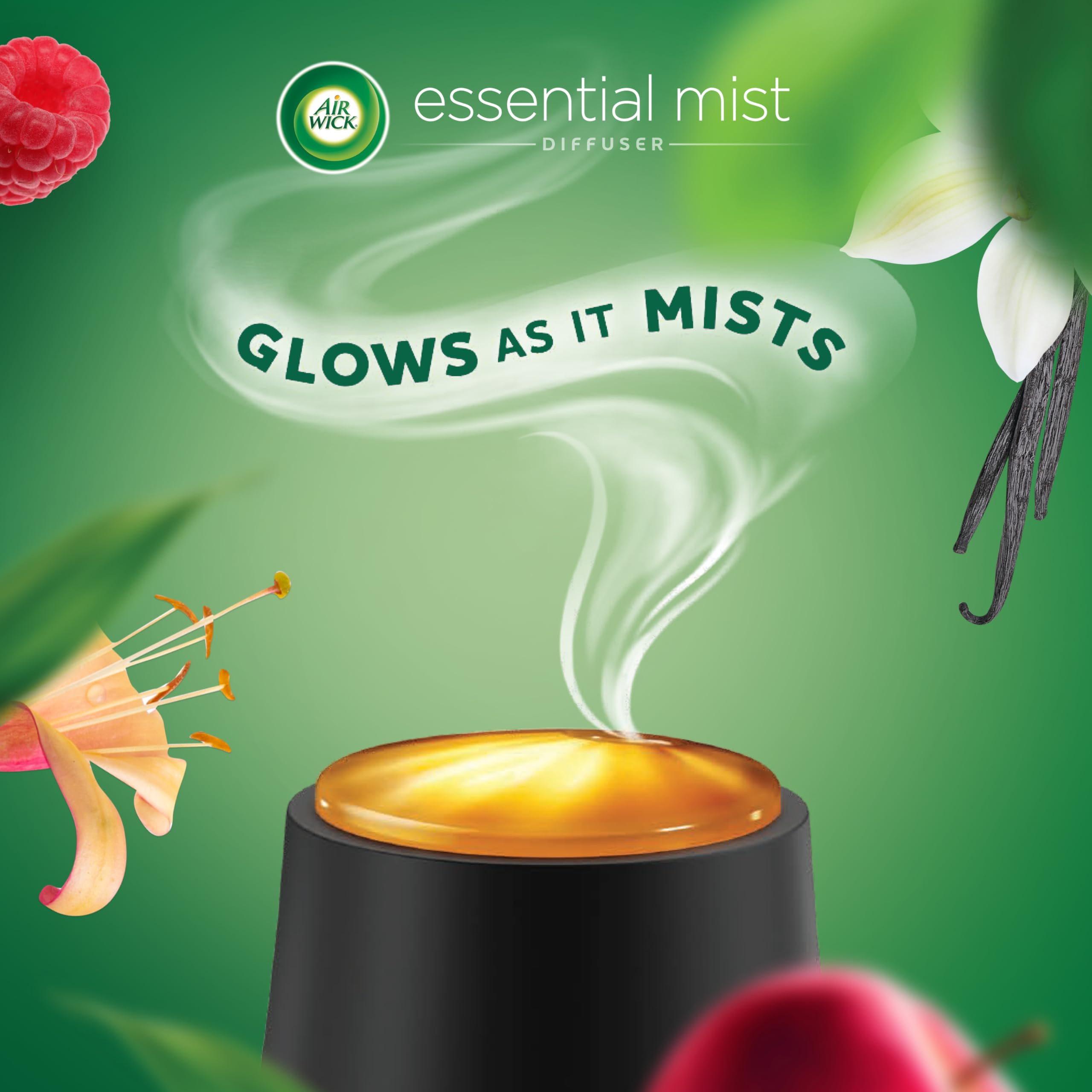 Air Wick Essential Mist Diffuser, Essential Oil Diffuser, Air Freshener for Home, Long Lasting Scent Diffuser, Portable & Cordless, Waterless Diffuser, Home Fragrance Products, 1 ct