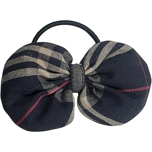 Round Puffy Bow/Back to School/School Uniform Plaid/First day of School/Alligator Clip/Uniform Plaid Hair Bows (Pony Elastic,