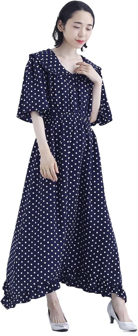 Amazon Co Jp メルロー Merlot ドット柄ビッグ襟ワンピース7659 Free ネイビー 服 ファッション小物 Amazon Co Jp メルロー Merlot ドット柄ビッグ襟ワンピース7659 Free ネイビー 服 ファッション小物