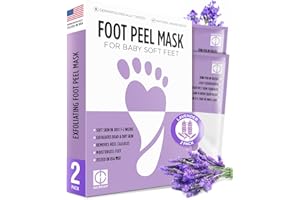 Hicream Foot Peel Mask- 2 Pairs of Regular Skin Exfoliating Foot mask For Cracked Heels, Dead Skin & Calluses, Removes & Repairs Rough Heels, Dry Toe Skin, Lavender Scent