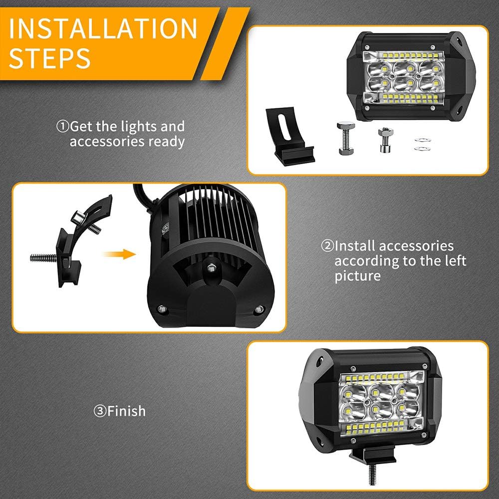 San Young 78W LED Pods Light Bar 10PCS 4 inch LED Light Pods Spot Offroad Lights Bar Combo Beam, high Brightness led Light Bars for Trucks Off-Road SUV Tractor Rv ATV UTV Boat Lighting: Automotive