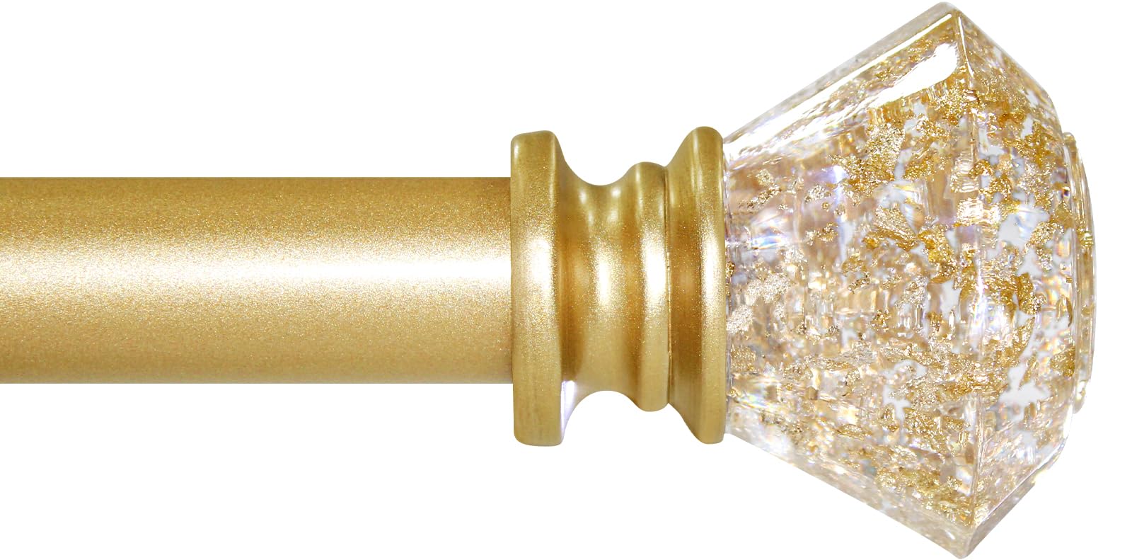 Ycolnaefllr Curtain Poles 91 to 223cm, Crystal Curtain Poles for Eyelet Curtains, Modern Decorative Heavy Duty Adjustable Curtain Rod for Living Room, Dining Room,Bedroom, Crystal Finials Gold