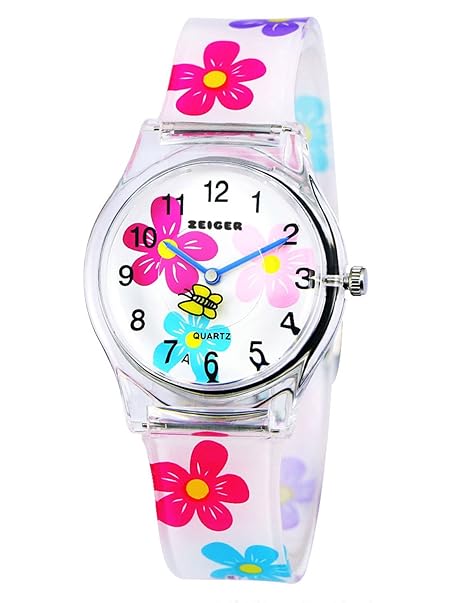 Zeiger Kinder Uhr Analog Quartzwerk mit Silikon Armband