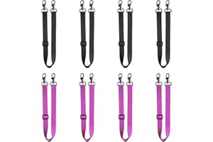 MIYABALA Horse Blanket Leg Straps, 8 Packs Elastic Horse Blanket Straps Replacement with Double Swivel Snaps, Adjustable Length 21 to 38 Inches Leg Straps for Horse Blanket