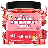 Creatine Monohydrate Gummies for Men & Women 120 CT - 5600mg of Creatine Monohydrate per Serving - Sugar Free Chewable Creatine for Muscle Strength, Energy Boost, Muscle Builder (Strawberry Flavor)