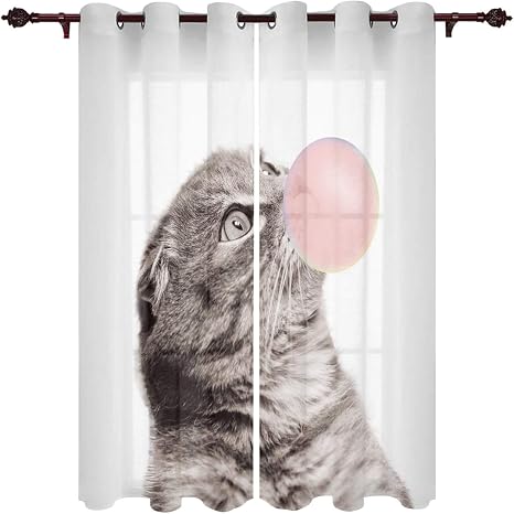 Amazon カーテン 動物 猫 泡 ピンク カーテン遮光 セットカーテン 断熱 節電対策 防寒 一人暮らし 洗濯可 9サイズから選ベる 祝日プレゼント 幅135cm丈215cm 2枚組 カーテン オンライン通販