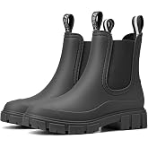 HISEA Women's Chelsea Rain Boots Waterproof Ankle Garden Shoes | Lightweight Slip-on Mud Boots for Ladies, Non-Slip Matte Short Rain Boots for Yard Work, Farming, Walking, Gardening