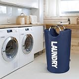 DOKEHOM 125L X-Large Collapsible Laundry Basket Bag Dark Blue 31in H view 9