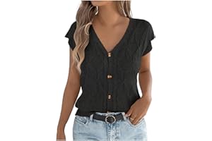 Womens Sweater Tank Tops Summer Cap Sleeve V Neck Crochet Cardigan Button Down Boho Knit Going Out Vest Tops