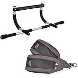 Iron Gym Pull Up Bars - Total Upper Body Workout Bar for Doorway, Adjustable Width Locking, No Screws Portable Door Frame Hor