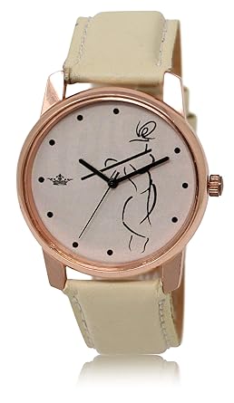 Off White Lord Krishna Analog Printed Dial Mens Boys Watch (LD08)