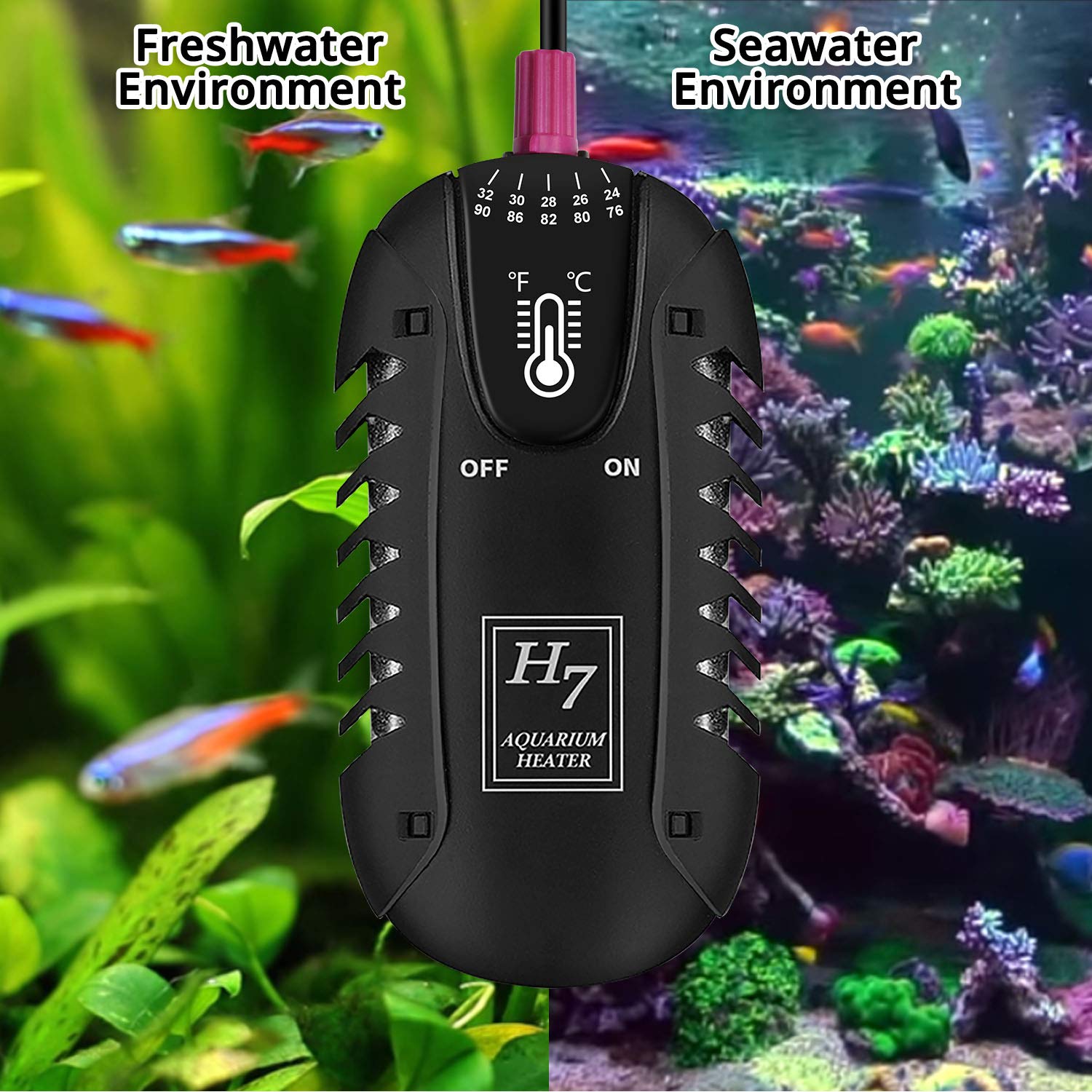 NICREW Submersible Aquarium Heater, Shatterproof Adjustable Betta Fish
