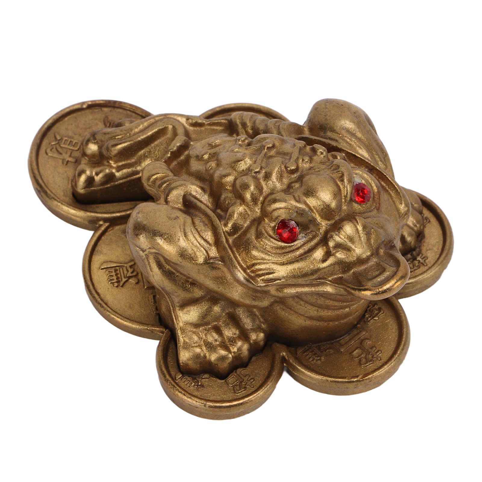 Fortune Frog,plplaaoo Feng Shui Money Frog Statue, Brass Ornaments Frogs Shape Auspicious Mean Bring Luck Money Drawing Living Room Decoration, Toad Feng Shui Decor, Ideal for Attracting Wealth