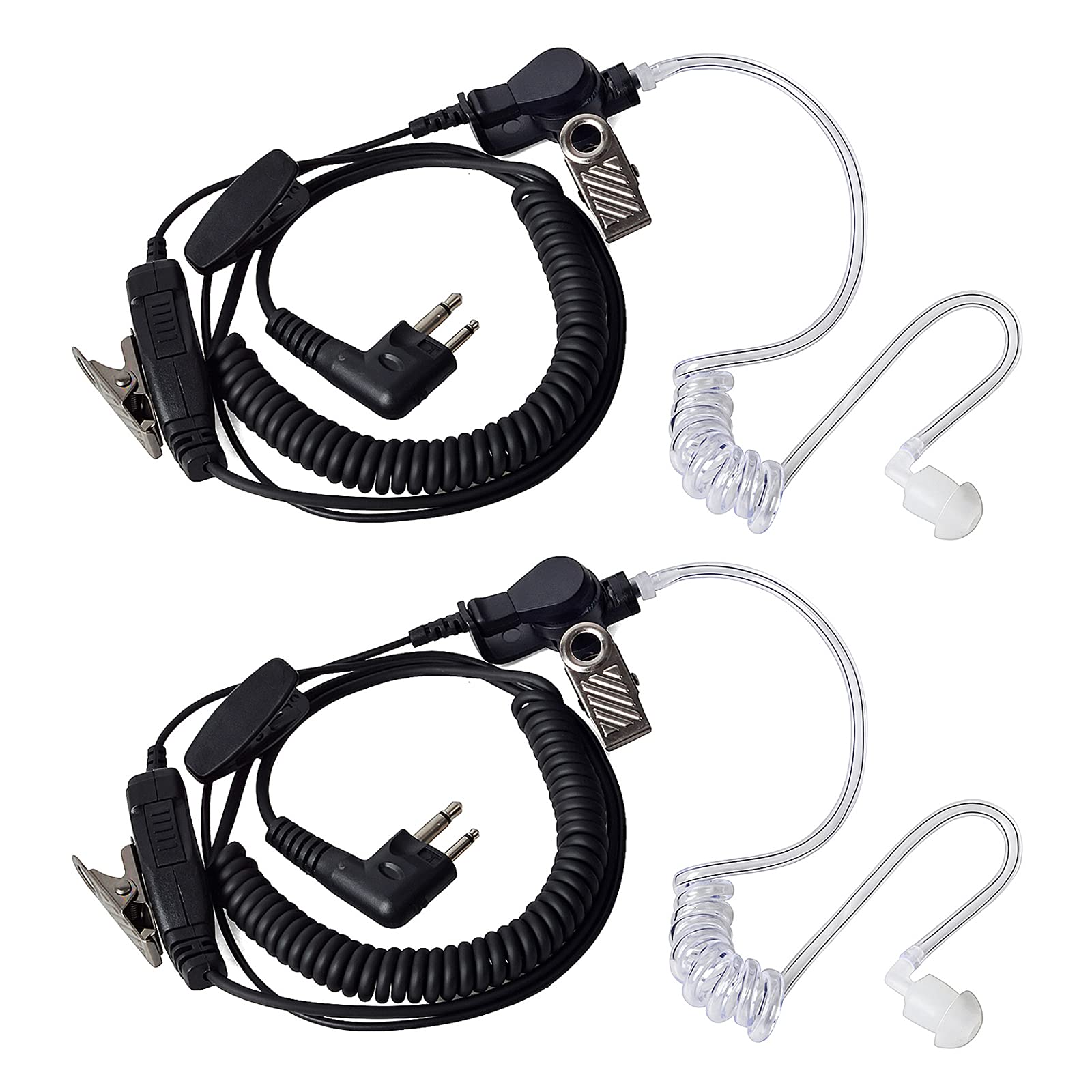 HYS Walkie Talkie Earpiece Compatible with Motorola CLS1110 CP200 CP040 CP1200 GP300 Radio, Acoustic Tube Security Headset with PTT Mic (TB08M-2)