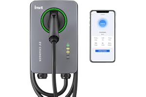 invt Level 2 EV Charger - 48 Amp EV Charger Level 2, Hardwired EVSE J1772 Charger, WiFi Ethernet Enabled, Indoor/Outdoor EV Chargers for Home Level 2, 240V Electric Car Charger Level 2 w/ 24' Cable