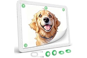 Zocelight Rechargeable A3 Light Box for tracing,Diamond Art Light Board with 4 Magnets,Wireless Light Pad for Diamond Painting,Ultra Bright Light Table for Drawing, Sketching,Animation(White)