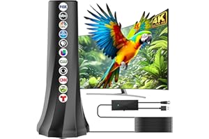 TVLNKTVV 2025 TV Antenna,Antenna for Smart TV with 360° Signal Booster Reception,HD Antenna for Local Channels 2500+ Miles Range,Digital Antenna Indoor Supports 4K 8K 1080p TVs-Portable Antena 25FT Coax Cable