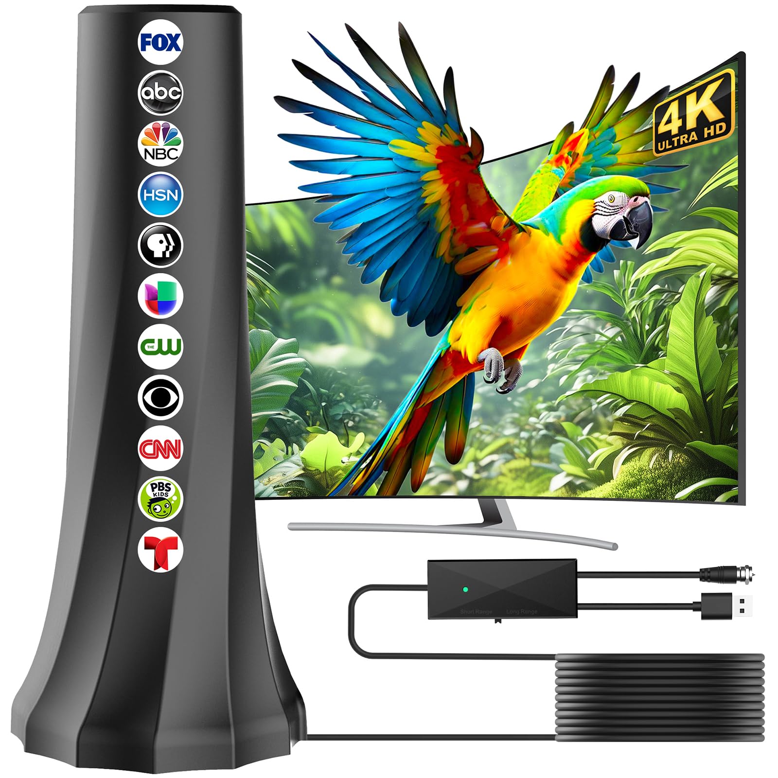 Photo 1 of 2025 TV Antenna,Antenna for Smart TV with 360° Signal Booster Reception,HD Antenna for Local Channels 2500+ Miles Range,Digital Antenna Indoor Supports 4K 8K 1080p TVs-Portable Antena 25FT Coax Cable