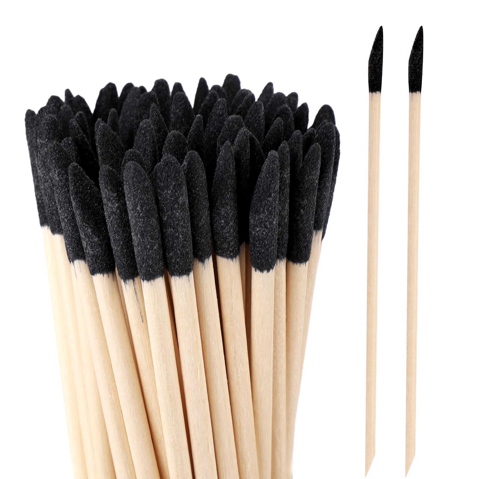 NQEUEPN 100pcs Beveled Sanding Sticks, Fine Detailing Wood Sanding Tools for Woodworking Plastic Models 280 Grits Polishing Sticks for Nails Craft Jewelry Making