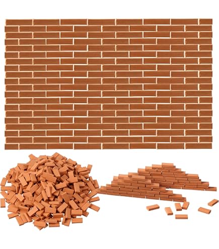 Plateau De Briques Miniature 1:30 - Pour Maquette De Mur, Sol Ou Maison Ancienne En Plastique