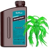SUNLU 3D Printer Resin 1kg, Fast Curing Standard 3D Resin for LCD DLP SLA 3D Printers, 395 to 405nm UV Curing 3D Printing Liquid Photopolymer Resin, Low Shrinkage, High Precision, 1000g, Clear Green