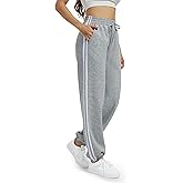 Tallemon Track Pants Women's Sweatpants Side Stripes High Rise Drawstring Baggy Lounge Cinch Bottoms Active Joggers Fall