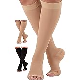 ABSOLUTE SUPPORT Medical Compression Socks for Women & Men 30-40mmHg, Open Toe, Made in USA A311