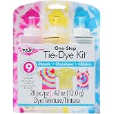 Tulip One-Step Tie-Dye 3 Color Kit, Easy Techniques, Vibrant &amp; Permanent Fabric Designs Tie Dye, Classic Colors: Fuchsia, Yellow Turquoise