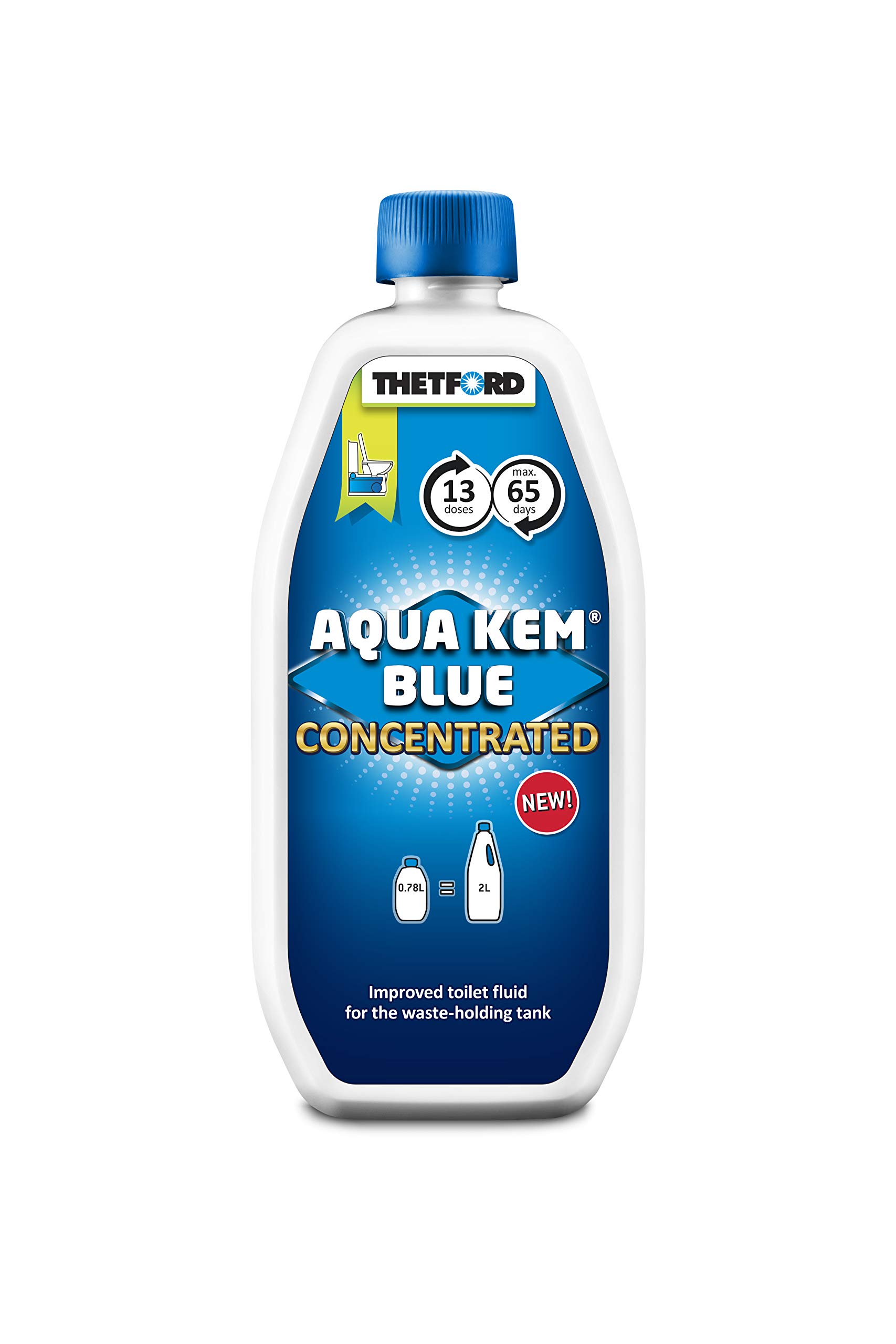 Thetford 30619CX Aqua Kem Concentrated Blue Toilet Fluid, 780 ml
