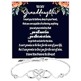 CALLA DECORGIFTS To My Granddaughter - Infinity Heart Bracelet Gift with Meaningful Card, Granddaughter Gifts from Grandma & Grandpa, Elegant Silver Jewelry for Birthday, Graduation, Christmas.