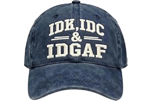 JXGTGLLZLY IDK IDC & Idgaf Embroidery Cap, Funny Embroidery Vintage Distressed Dad Cap, Adjustable Sarcastic Meme Gift