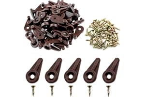 LOVEIYSP Lovelysp Glass Retainer Clips 1 Inch Cabinet Glass Retainer Clips with Mounting Screws Glass Retainer Clips Kit (Brown) -30PCS