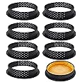 Mini Tart Ring Mold for Baking, Airlxf 8PCS Round Shape Black Cake Mold Mousse Circle Tart Ring Round Cake Molds